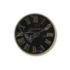 Wanduhr Roman Marseille - ø50x6 cm - Schwarz - Marmoroptik/Eisen