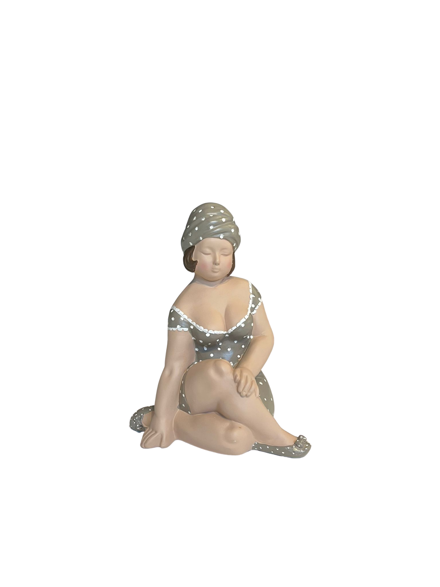 Deko Figur Frau Khaki – Natürliche Wohnskulptur