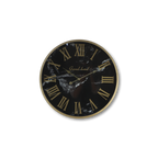 Wanduhr Roman Marseille - ø50x6 cm - Schwarz - Marmoroptik/Eisen