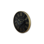 Wanduhr Roman Marseille - ø50x6 cm - Schwarz - Marmoroptik/Eisen
