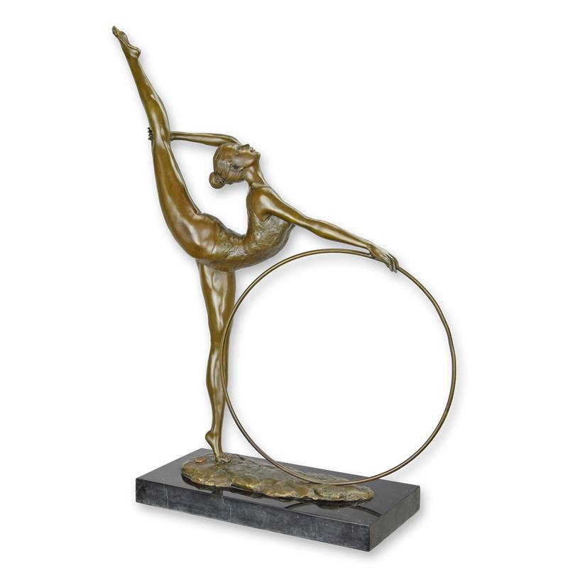Bronzeskulptur einer Reifentänzerin
