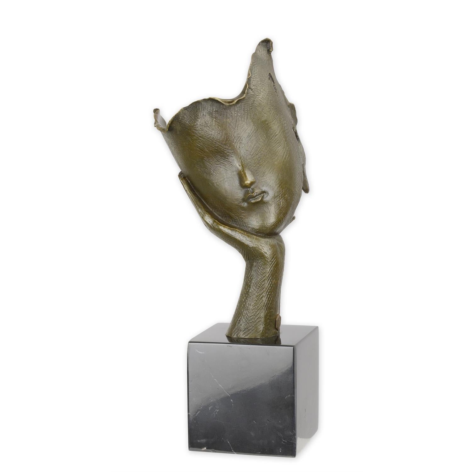 BRONZESKULPTUR ''RUHENDEN GESICHTS''