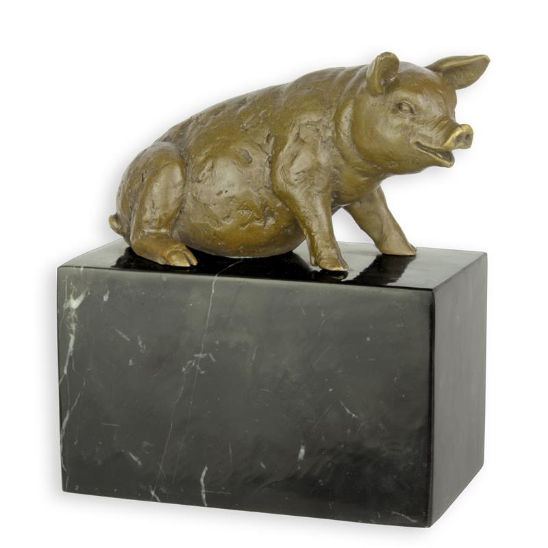 Bronzeskulptur Schwein