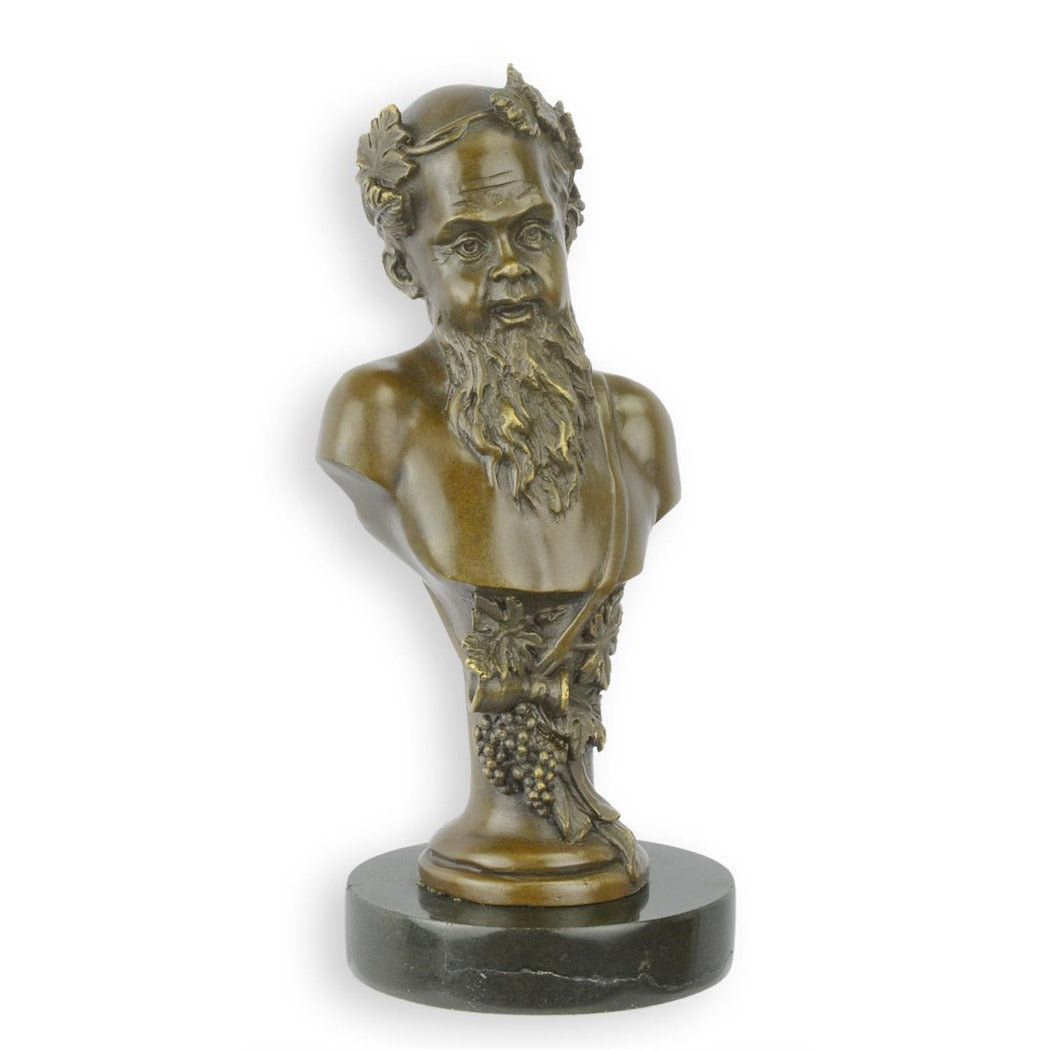 BRONZE BUST OF BACCHUS