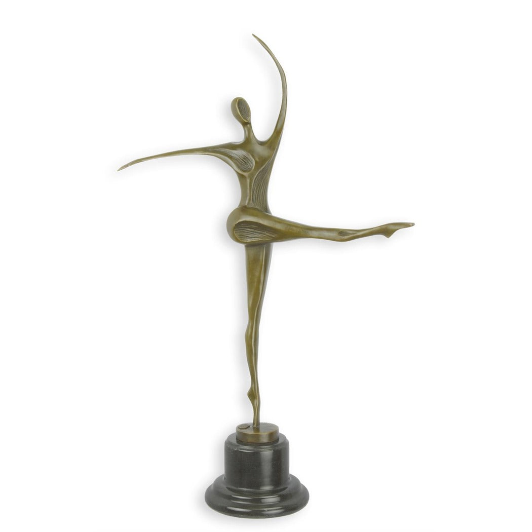 MODERNISTISCHE BRONZESKULPTUR EINER TANZENDEN FRAU