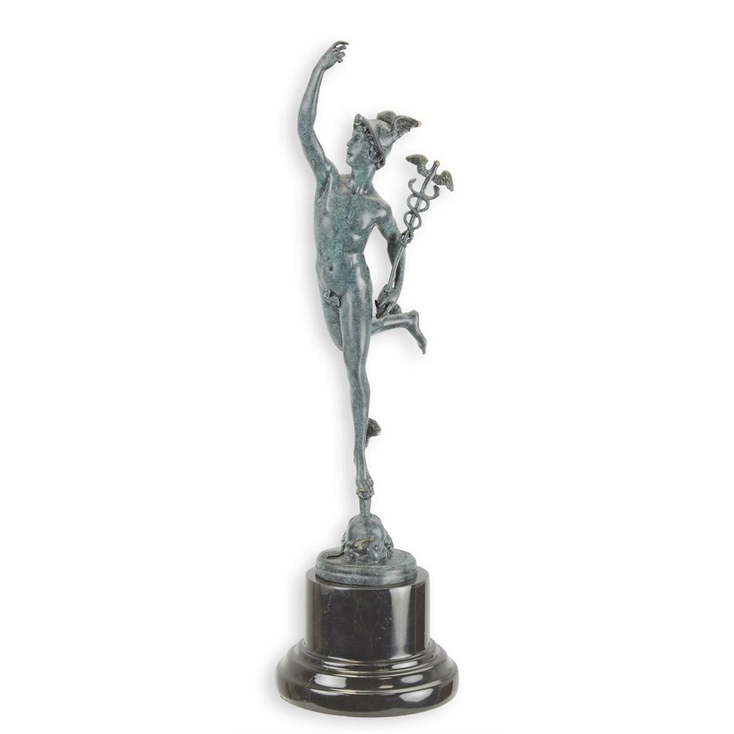Bronzeskulptur mit quecksilbergrünem Finish