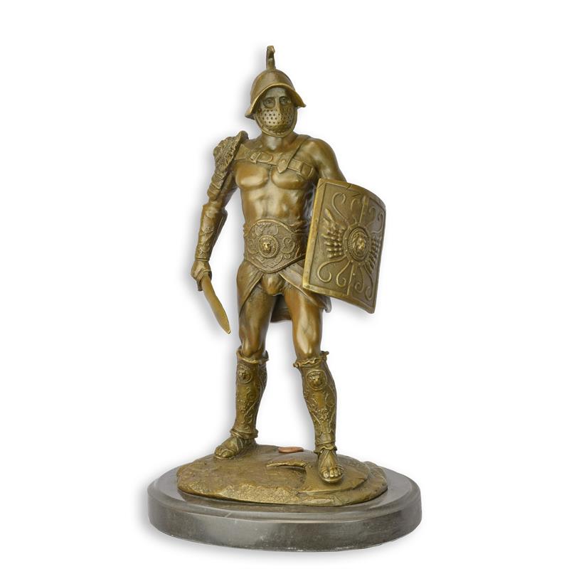 Bronzeskulptur eines römischen Gladiators