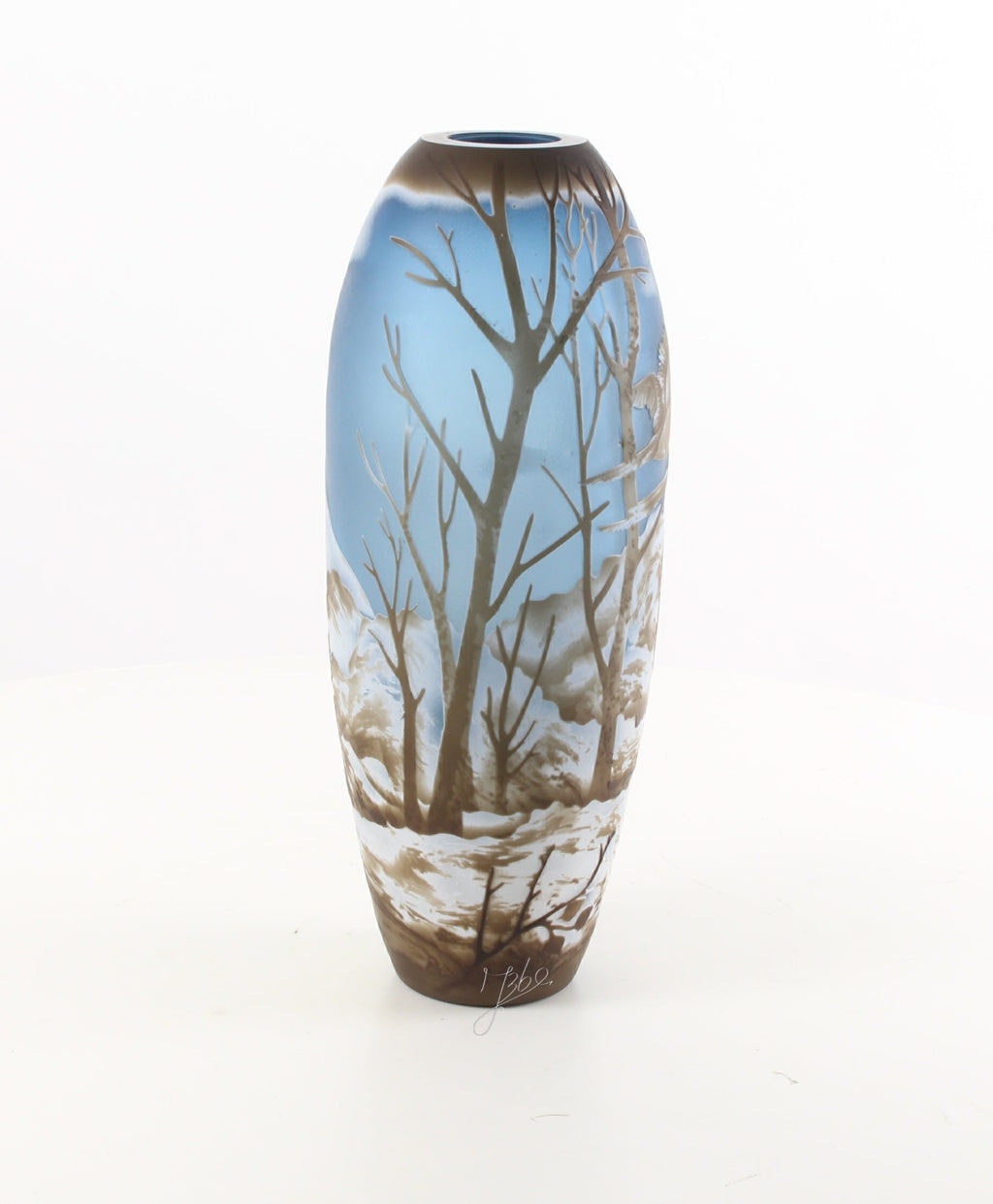 CAMEO GLASS VASE 'WINTER LANDSCAPE' M