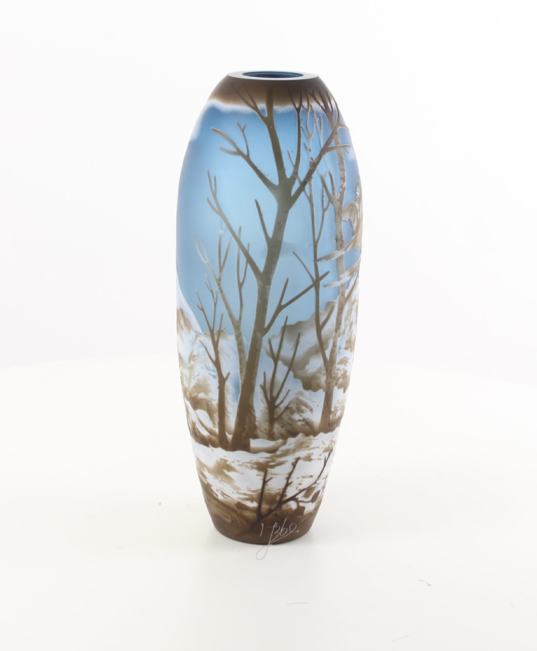 CAMEO GLASS VASE 'WINTER LANDSCAPE' M