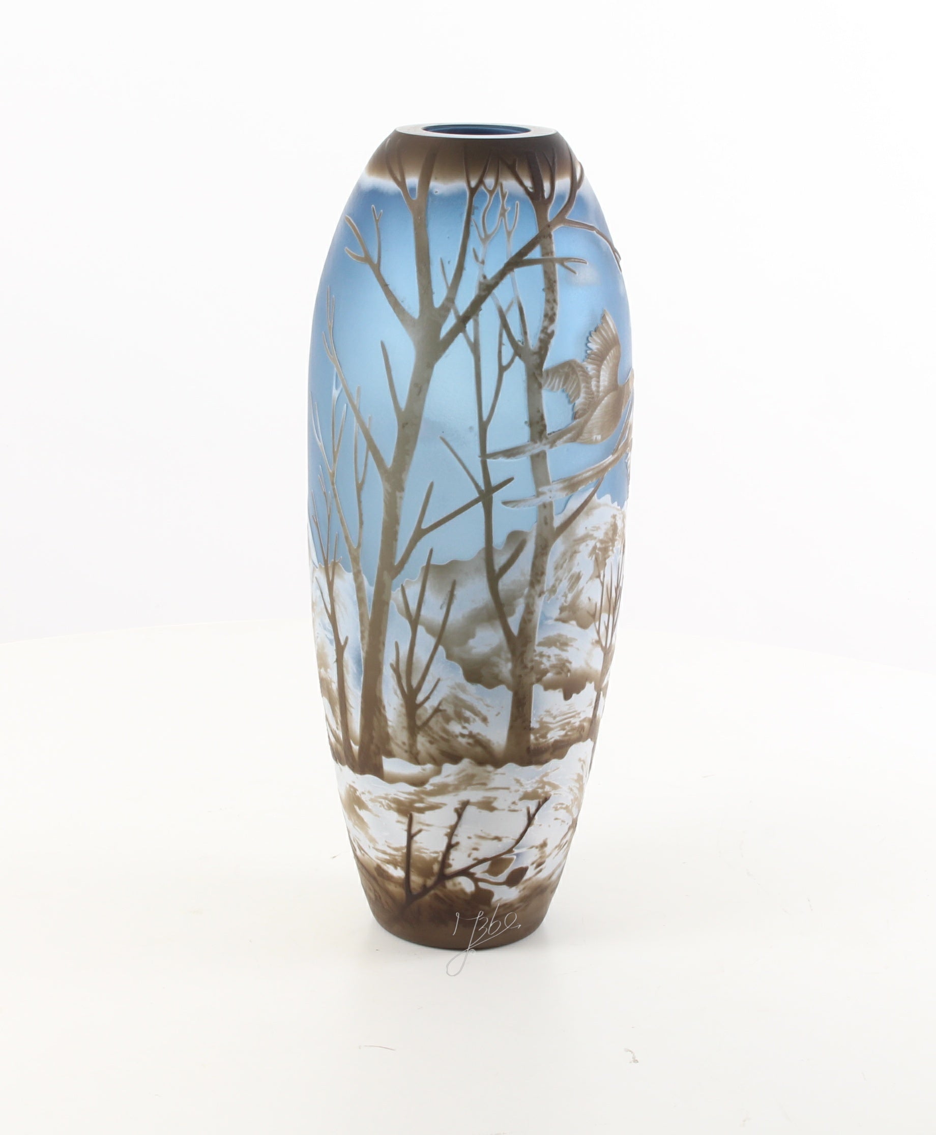 CAMEO GLASS VASE 'WINTER LANDSCAPE' M