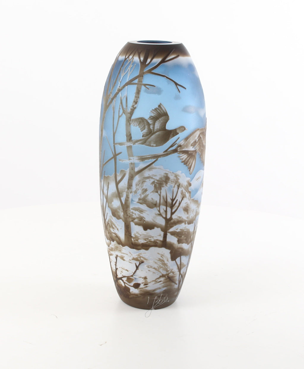 CAMEO GLASS VASE 'WINTER LANDSCAPE' M