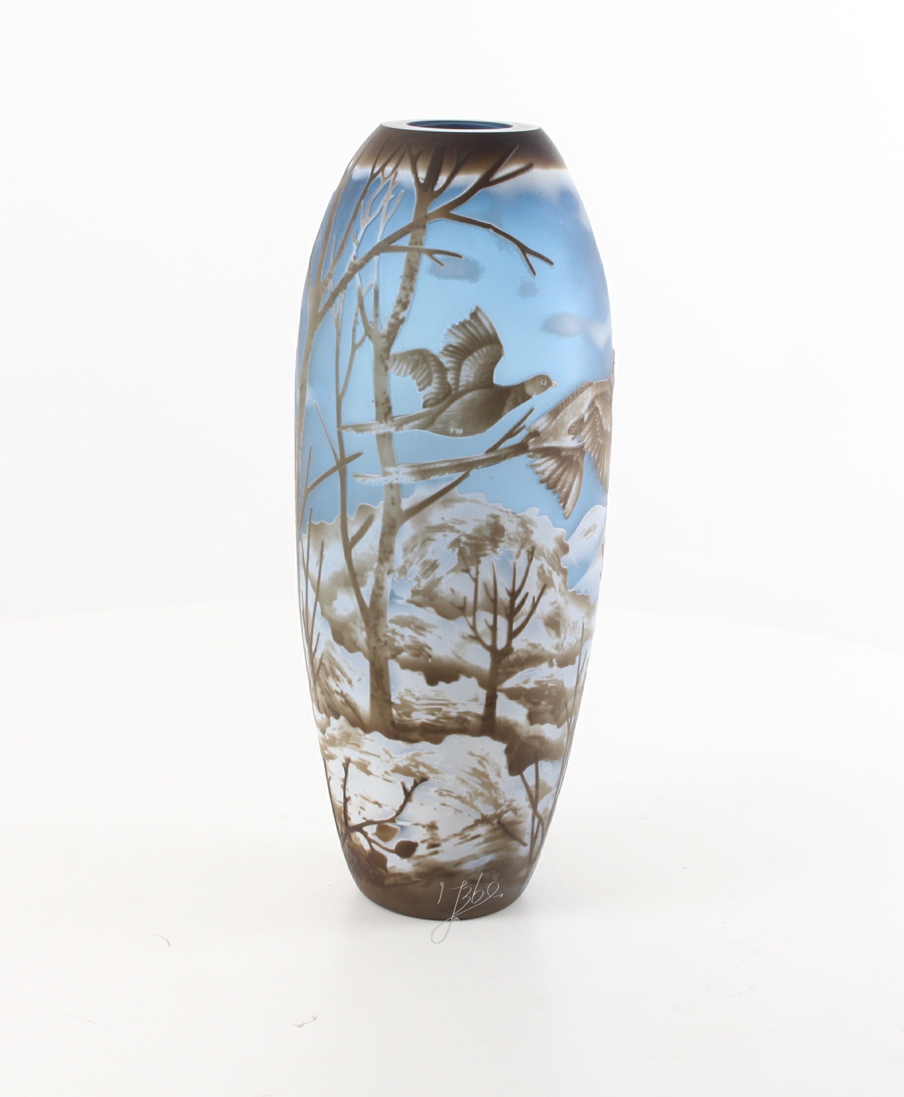 CAMEO GLASS VASE 'WINTER LANDSCAPE' M