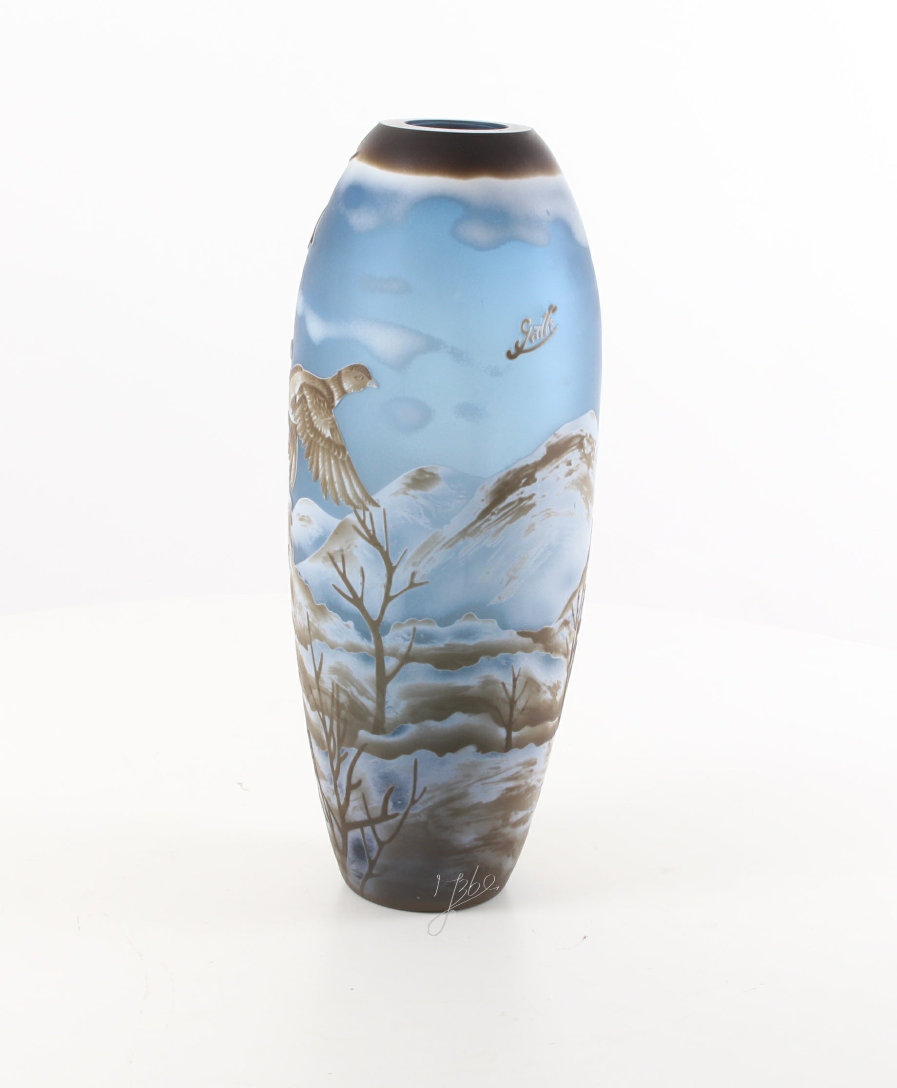 CAMEO GLASS VASE 'WINTER LANDSCAPE' M