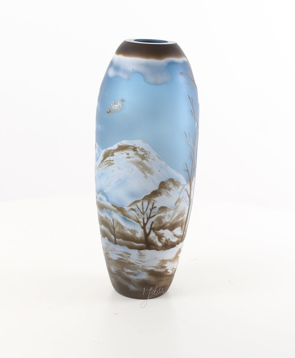 CAMEO GLASS VASE 'WINTER LANDSCAPE' M
