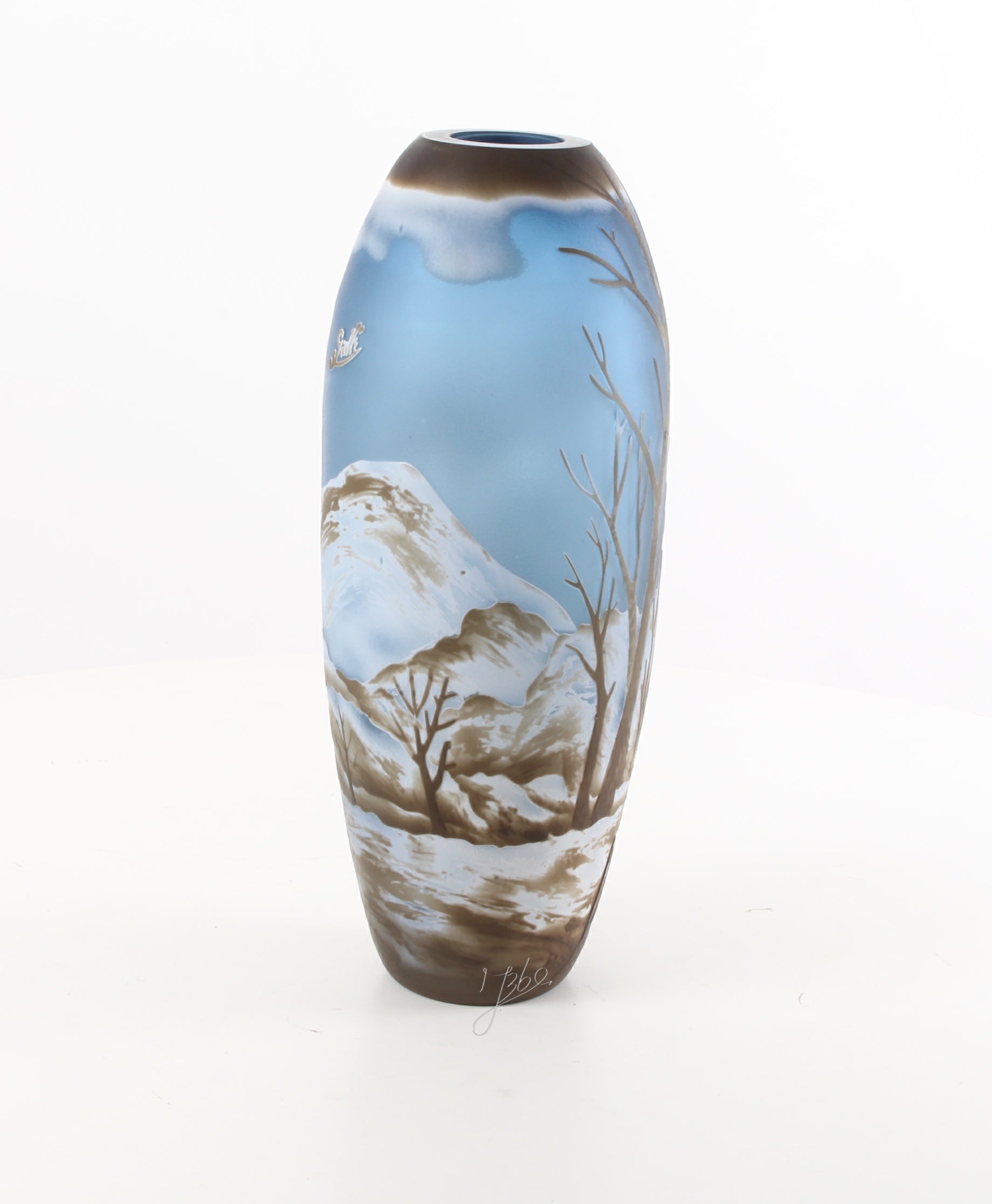 CAMEO GLASS VASE 'WINTER LANDSCAPE' M