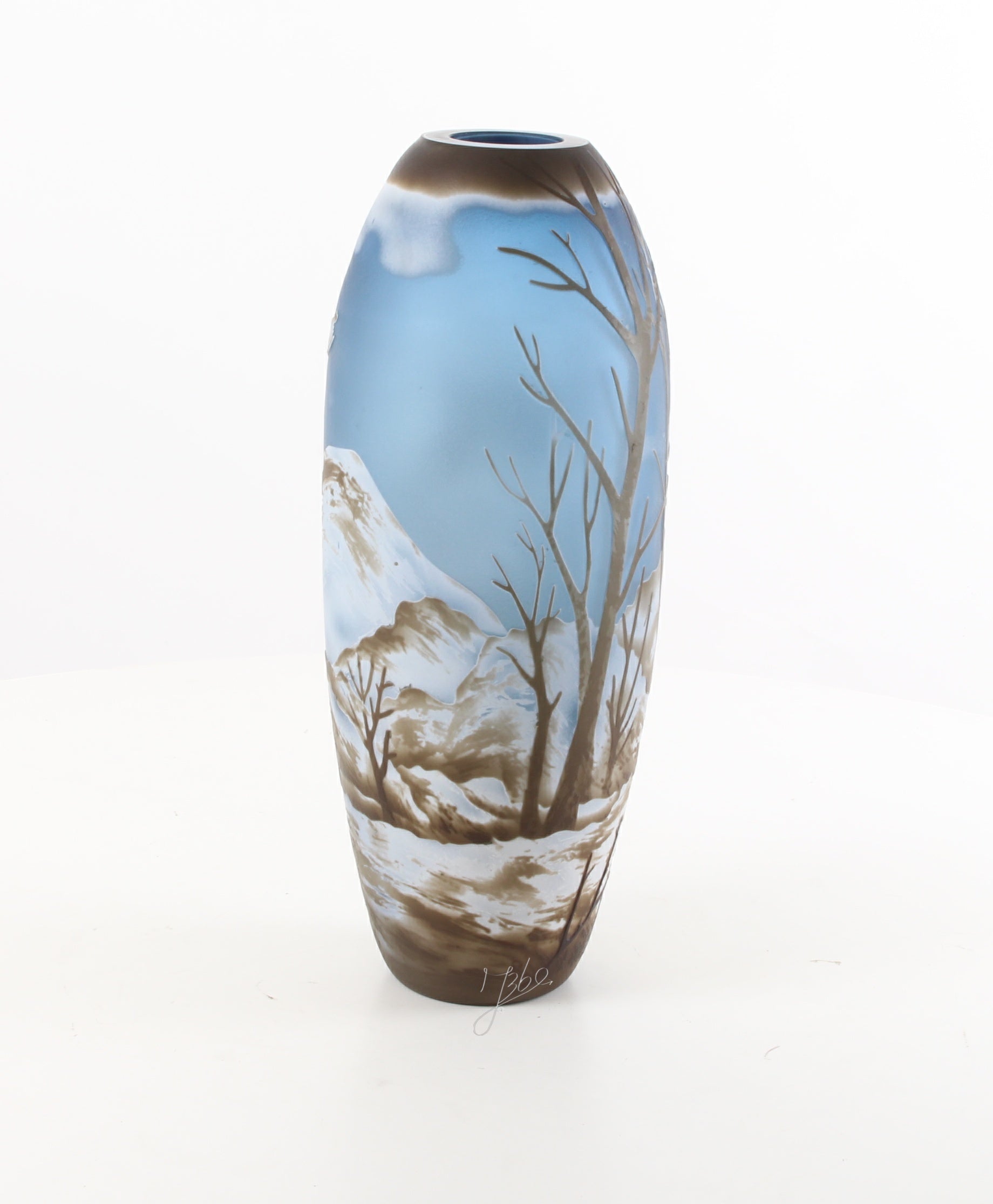 CAMEO GLASS VASE 'WINTER LANDSCAPE' M