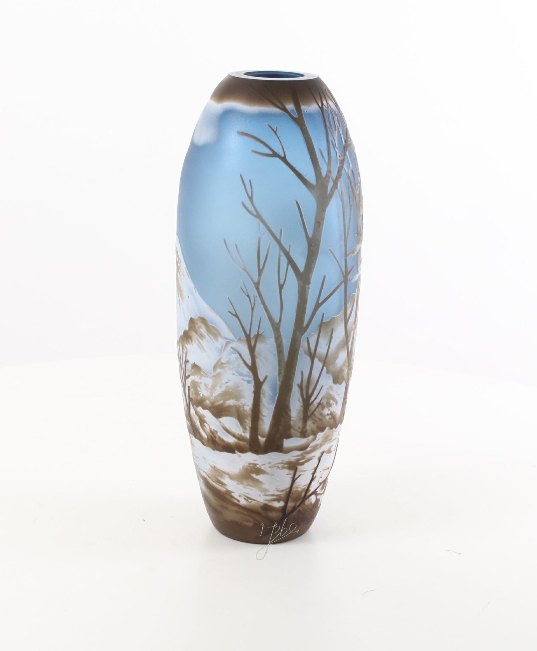 CAMEO GLASS VASE 'WINTER LANDSCAPE' M