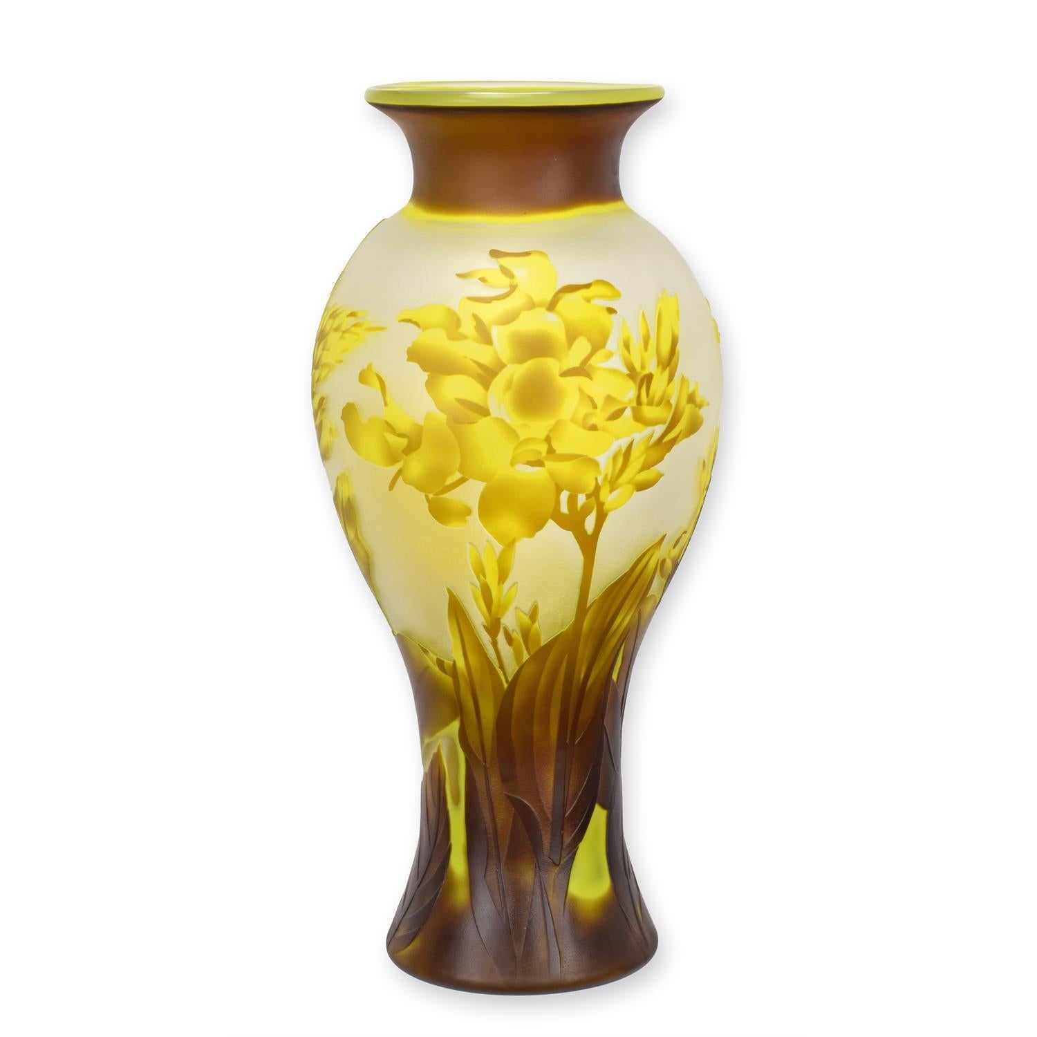 'CAMEO GLAS BALUSTER VASE ''DRAGONFLY'''