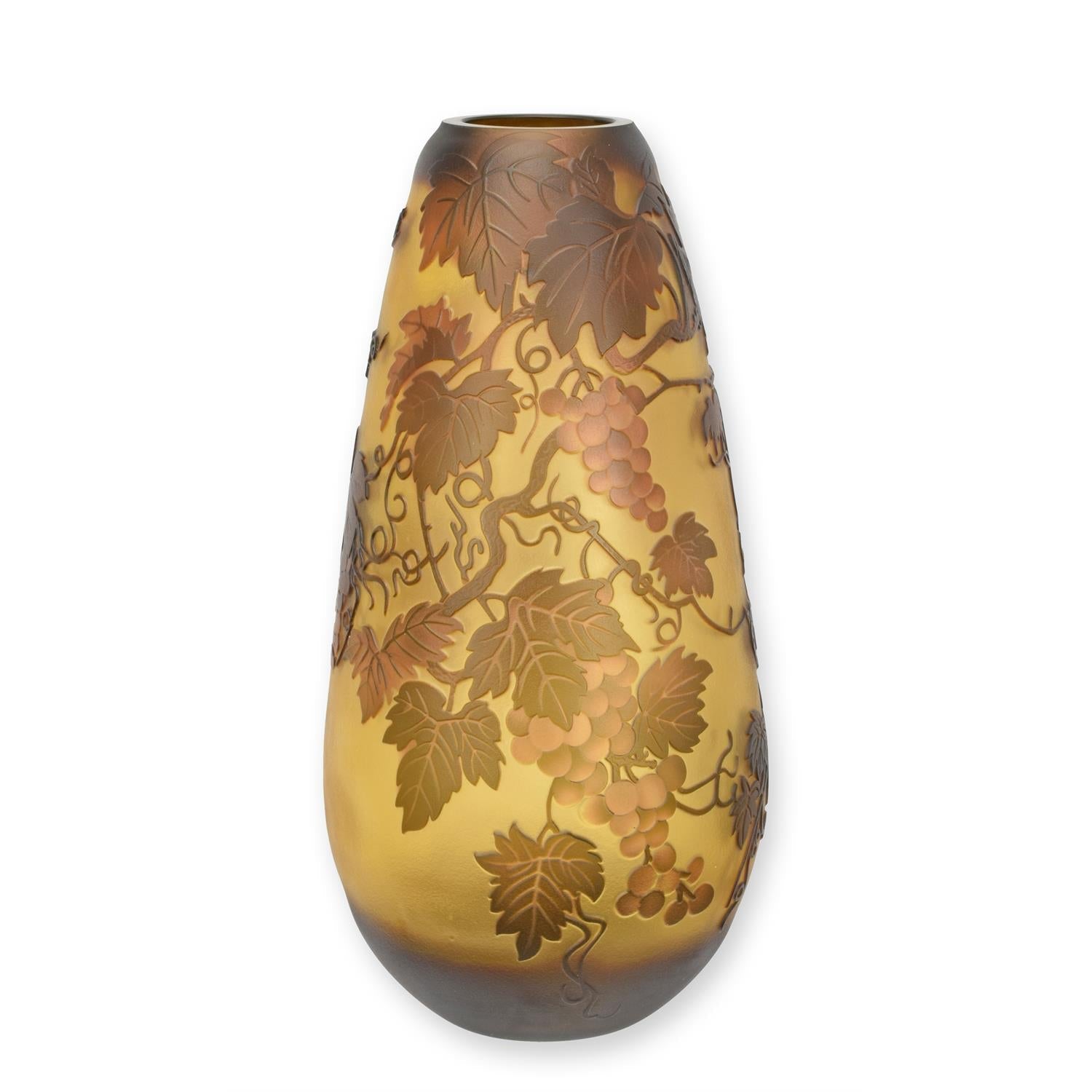 'CAMEO GLAS VASE ''GRAPE VINE'''
