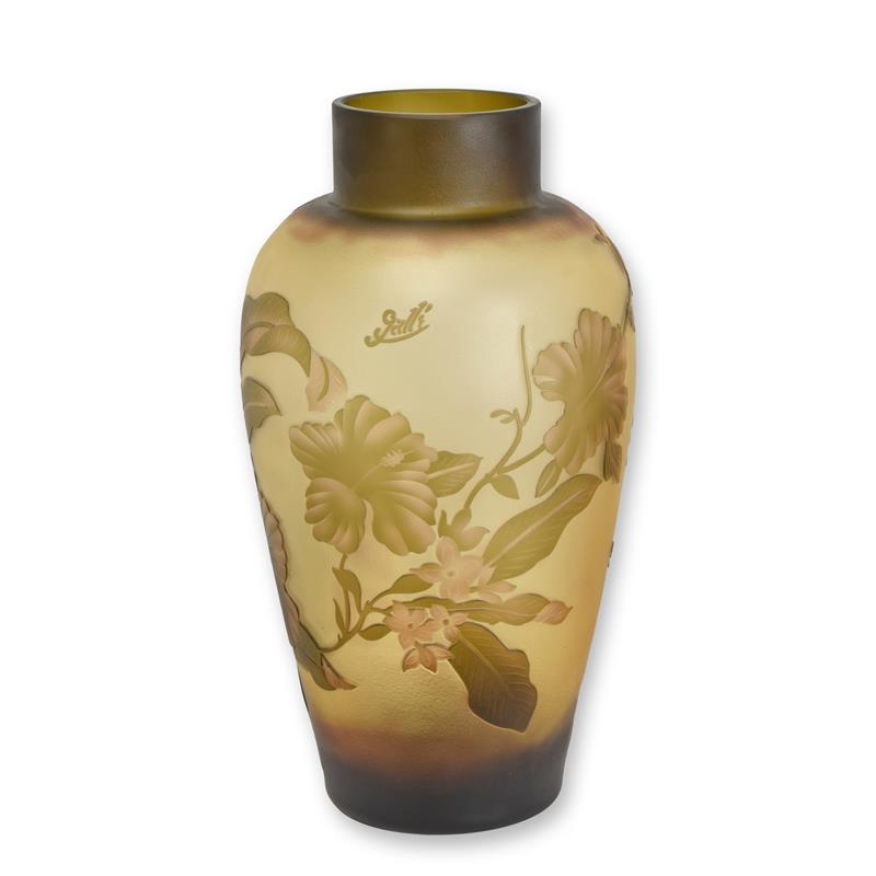 'CAMEO GLAS VASE ''FLOWERS'''