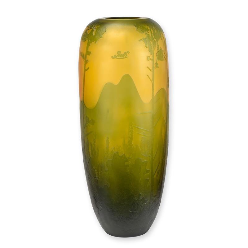 'CAMEO GLAS VASE ''PINE FOREST'''