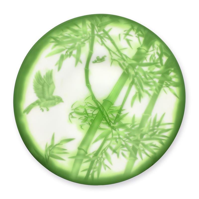 FLACHE SCHALE AUS CAMEO-GLAS „BAMBUS“