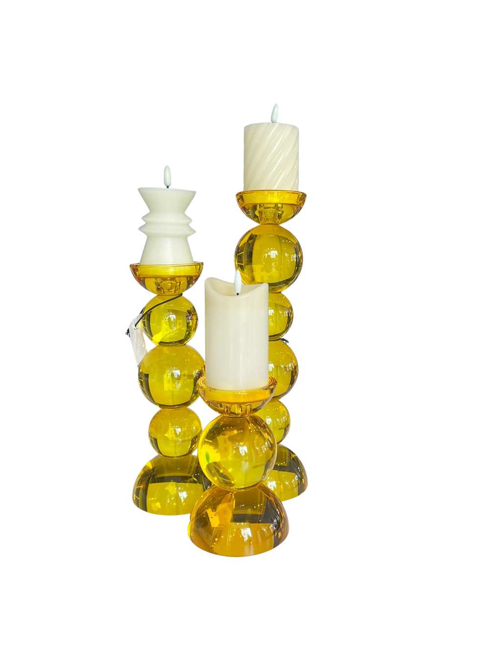 Kerzenständer-gelb-Set