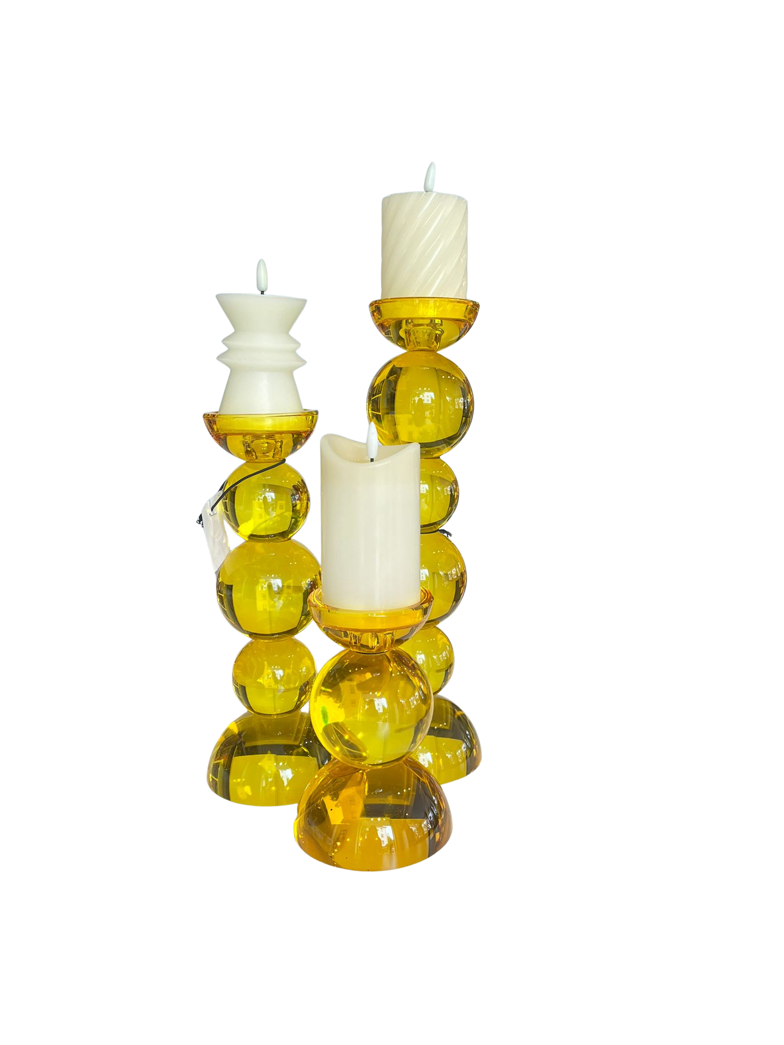 Kerzenständer-gelb-Set