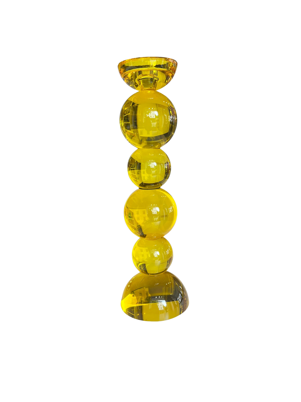 Kerzenständer-gelb-h38cm