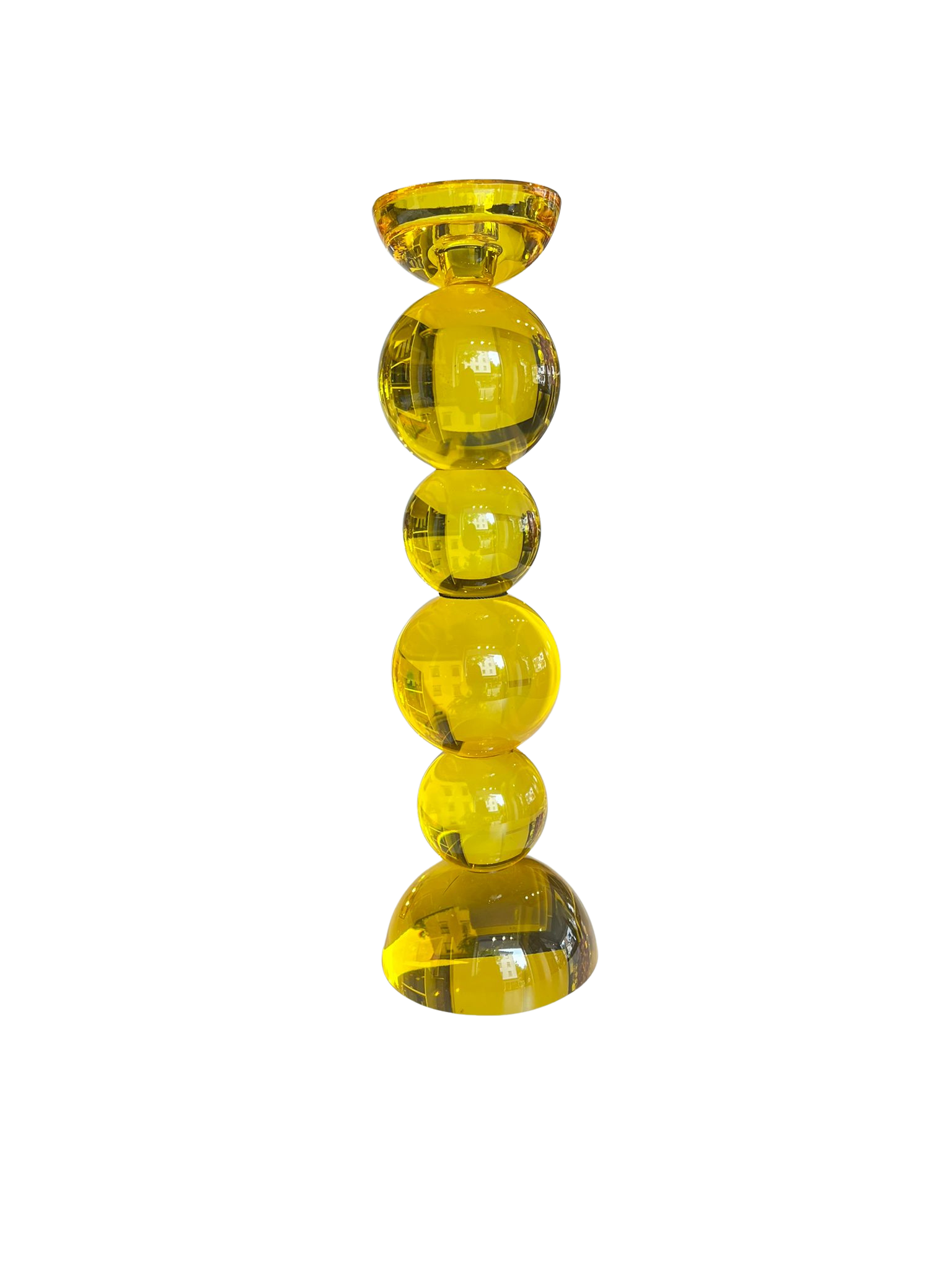 Kerzenständer-gelb-h38cm