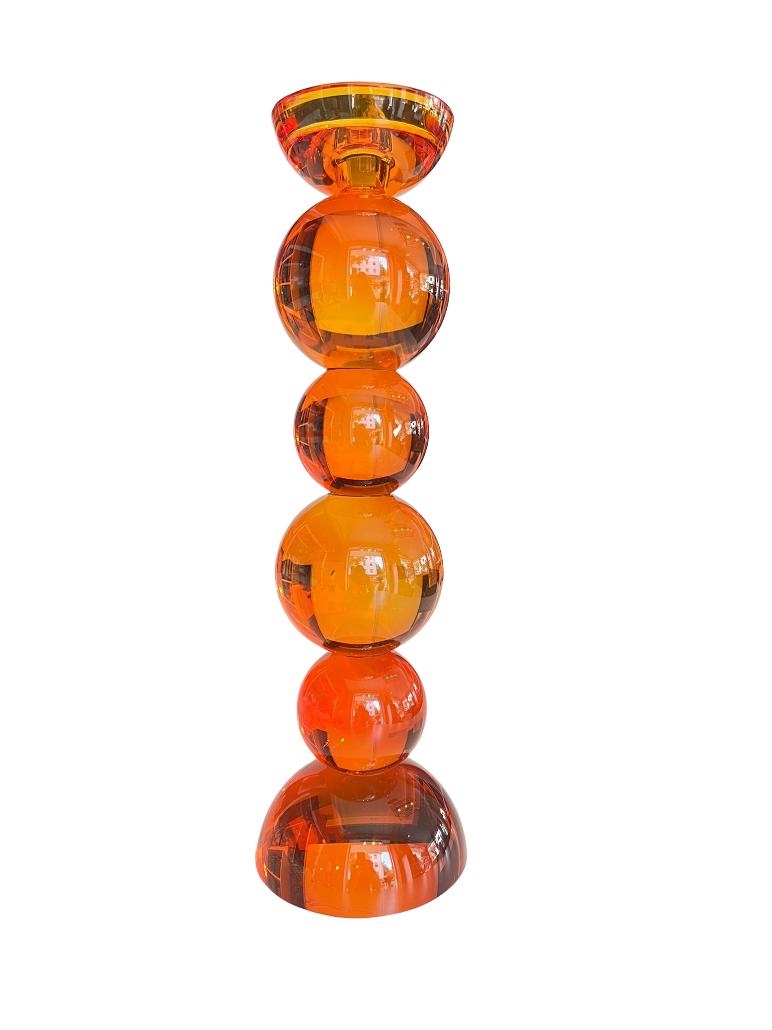 Kerzenständer-orange-h38cm
