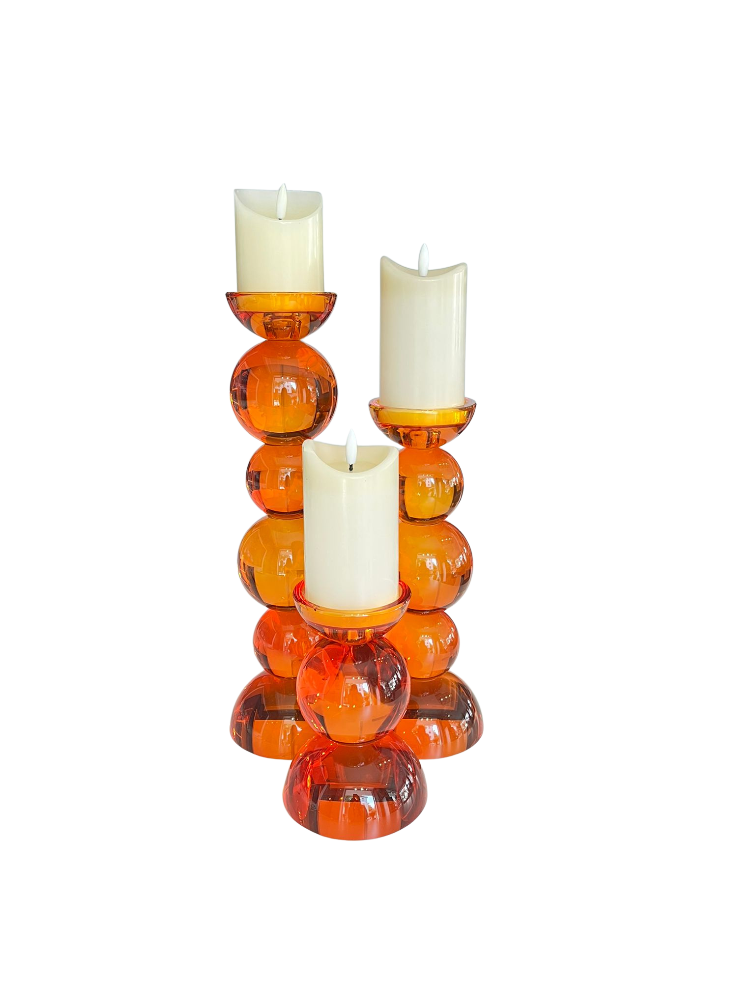 Kerzenständer-orange-set