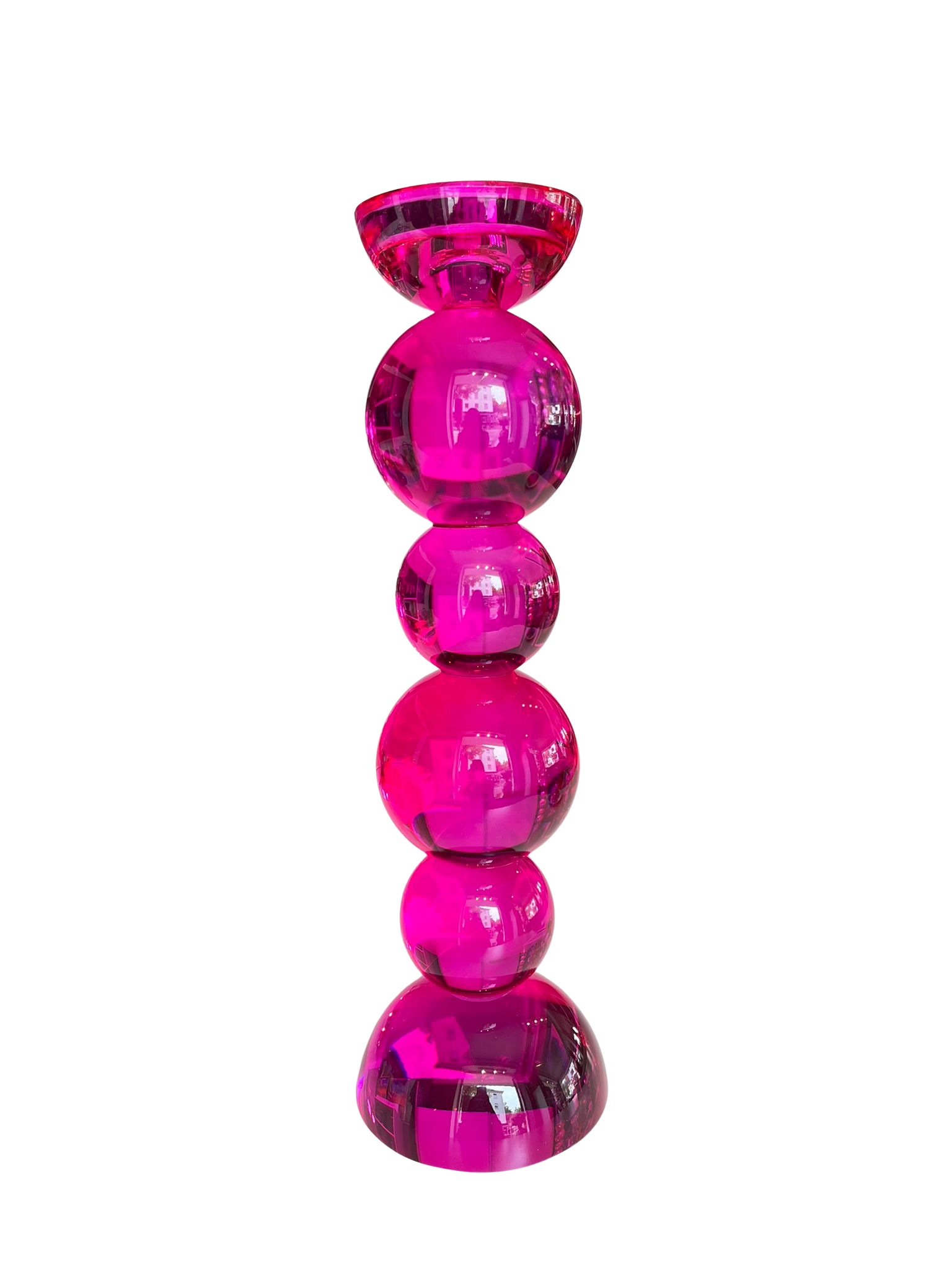 Kerzenständer-pink-H38cm