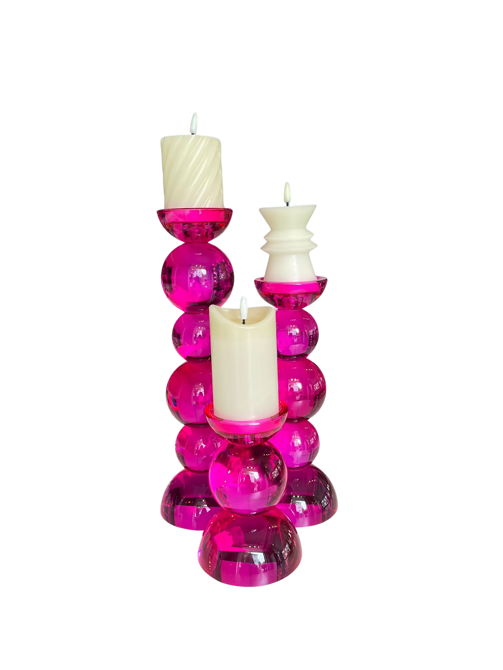 Kerzenständer-pink-Set