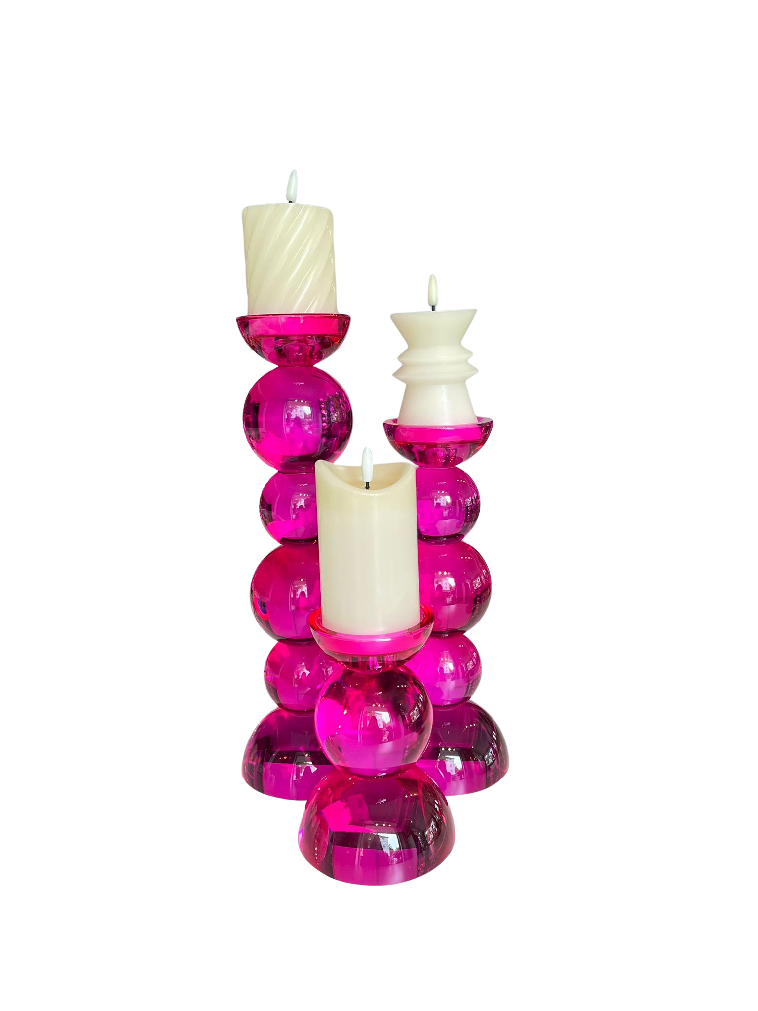 Kerzenständer-pink-Set
