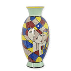 A PORCELAIN VASE WITH ABSTRACT MOTIF - HANDPAINTED L