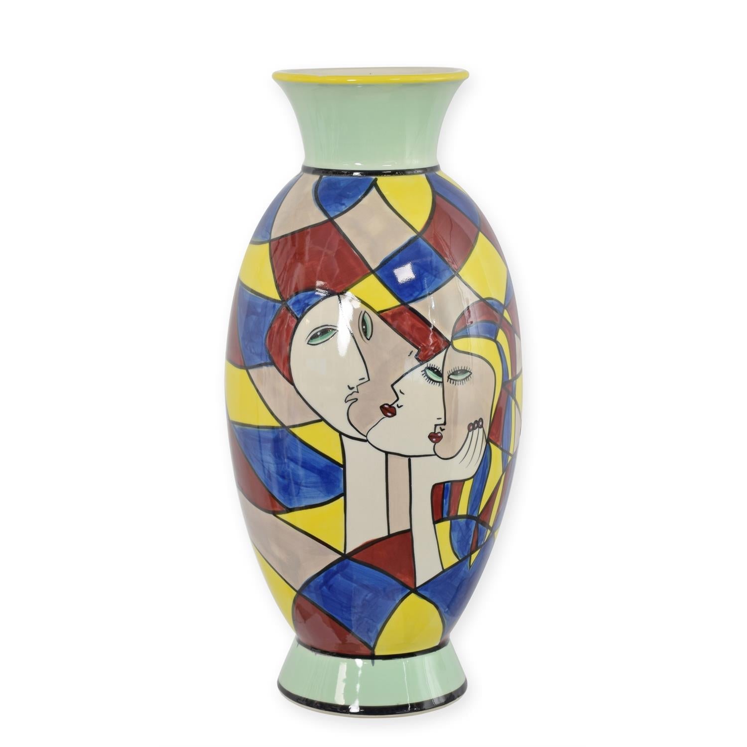 A PORCELAIN VASE WITH ABSTRACT MOTIF - HANDPAINTED L