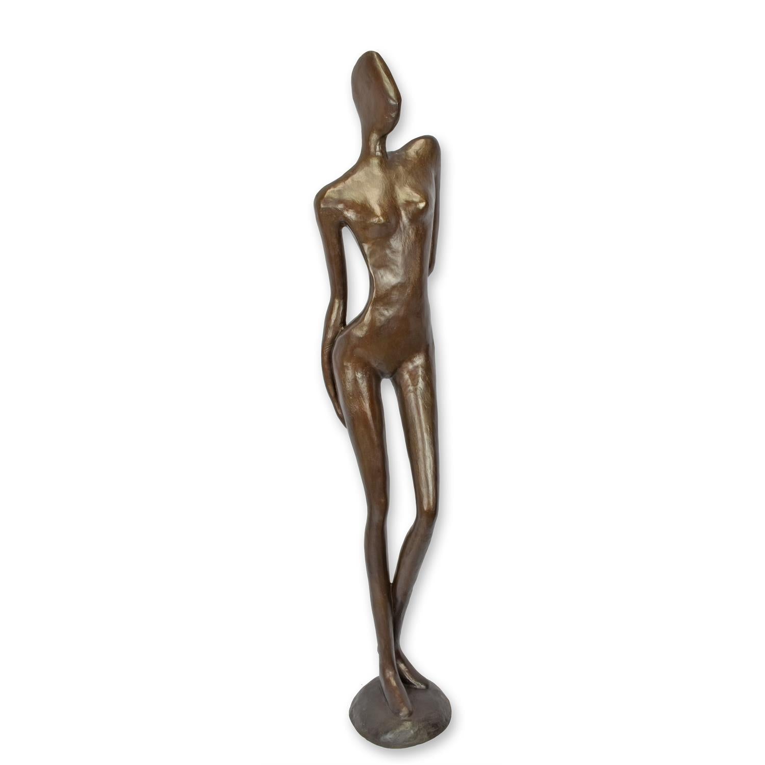 A MODERNIST BRONZE SCULPTURE OF A FEMALE NUDE