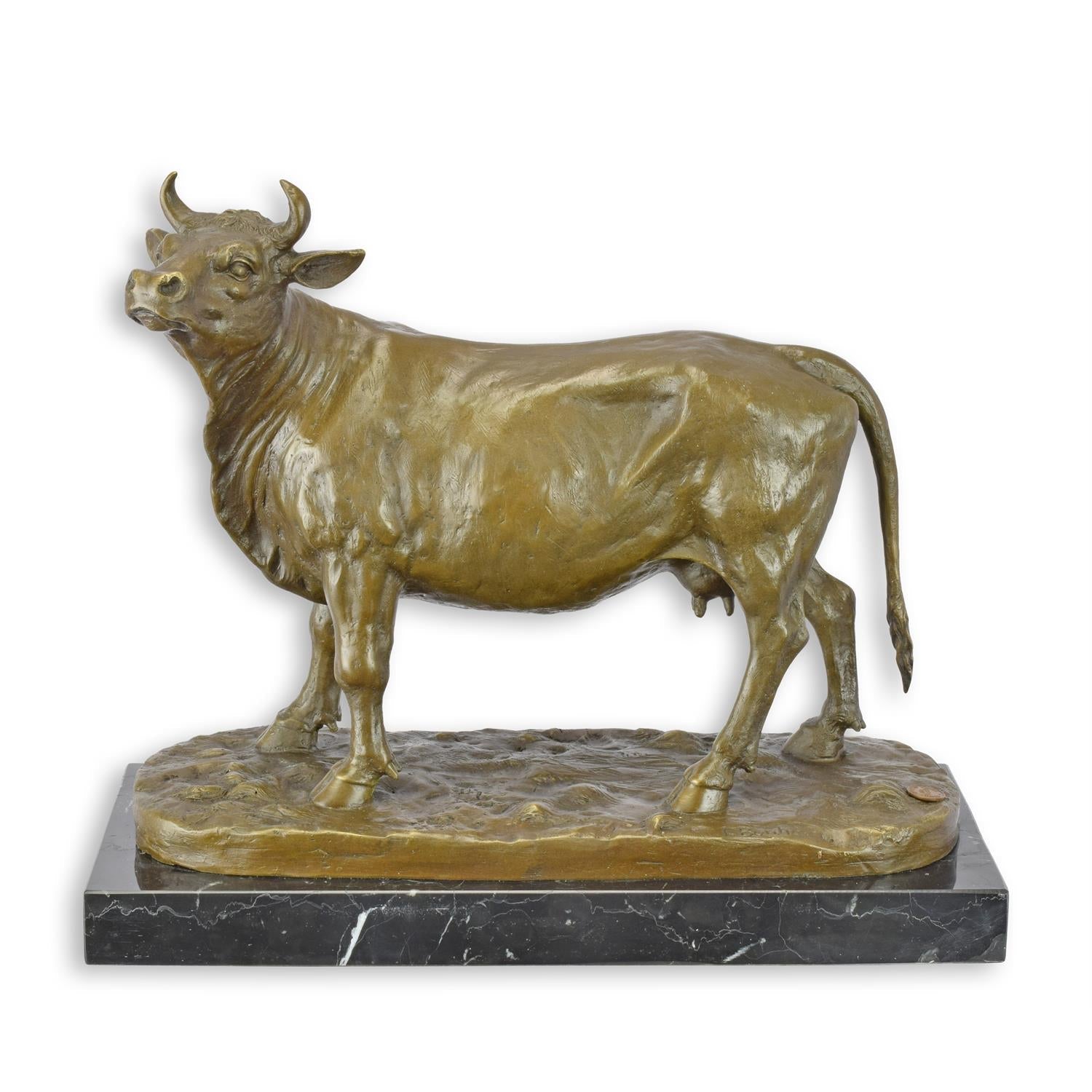 Bronzeskulptur Kuh