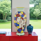 A PORCELAIN VASE WITH ABSTRACT MOTIF - HANDPAINTED L