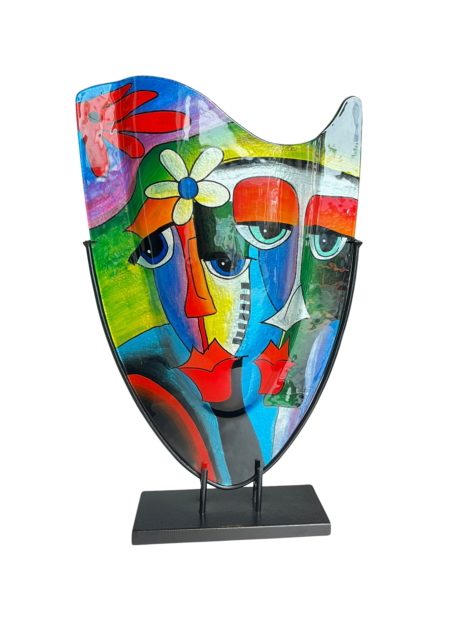 vase Gesichter L Murano